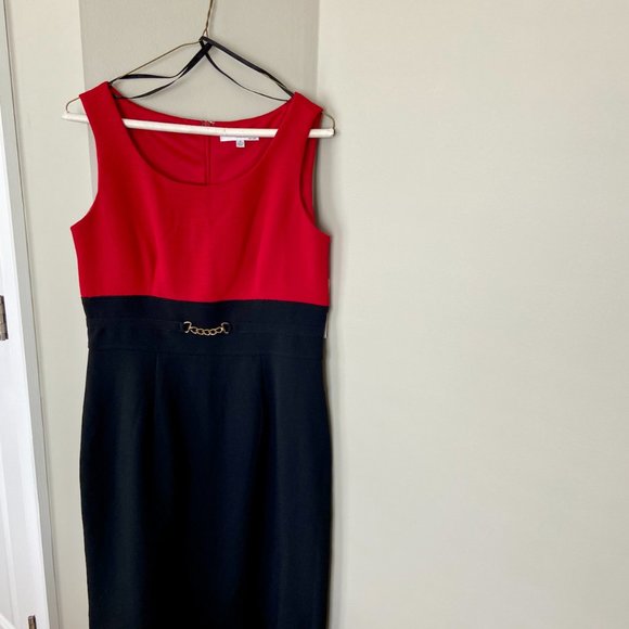 NEVER BEEN WORN Studio One Women's Red & Black Dress & Blazer Set [8] - Picture 6 of 12